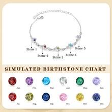 1pc Customized Family Birthstone Stainless Steel Heart-Shaped Bracelet, Fashionable, Elegant, Exquisite Silver Jewelry, Girlfriend/Friend/Mother/Daughter Christmas Gift, Perfect Mother's Day, Valentine's Day, Anniversary Gift, Customized Birthstone Jewelry For Loved Ones, Customized Name, Women's Jewelry Gift, Mother's Day Gift - Silver - View 18