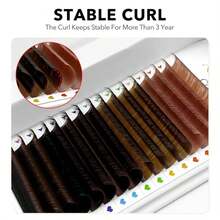 Extensiones de pestañas de colores, 16 filas de pestañas de cachemira, extensiones de pestañas clásicas de 0.07 D Curl 14mm, extensiones de pestañas individuales para uso profesional en salones (0.07-D-Azul Ombret 14mm) - ColorQ - Ver 5