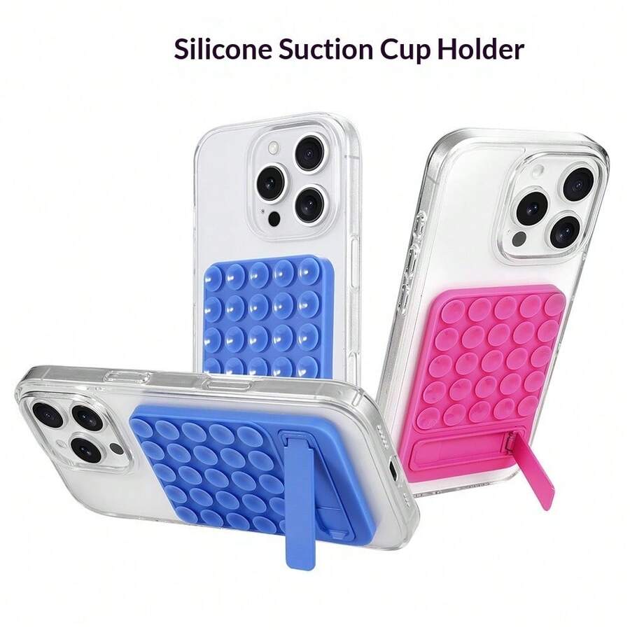 25pcs Silicone Suction Cup Phone Holder, One-Piece Suction Cup Silicone Adhesive Strong Suction Pad Stand - Multicolor - View 1