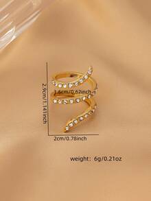 1 pieza Anillo elegante y de moda con cristal y strass - Multicolor - Ver 4