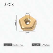 5-Piece 304 Stainless Steel 18K Gold-Plated Multi-Element Large-Hole Bead DIY Charm Jewelry Necklace Bracelet Making Accessories Women's Stainless Steel Jewellery Handmade Components - Bead - View 16