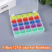 Plastic Sewing Machine Bobbin Set With Storage Box - Essential For Sewing Projects, Suitable For Sewing Supplies, Craft Room, Travel And Art Creation - Compatible With Bobbins And Spools, Sewing Storage | Sewing Accessories | Sewing Essentials | Sewing Machine Parts | Practical Design | Durable Structure | Bobbin Case | Sewing Notions & Supplies | Sewing Tools & Accessories | Bobbin Storage | Spool Organizer - The Bobbin Set Comes With a Storage Box. - View 7