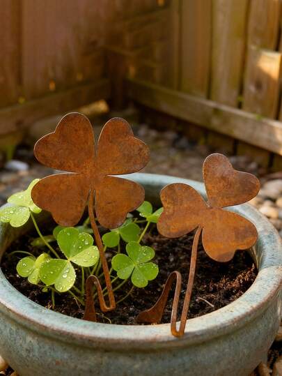 1pc Outdoor Rustic Metal Garden Decor, Garden Sign, Garden Stake Decoration, For Outdoor DIY Yard Decor, Seasonal Decor, DIY Garden Decoration, Holiday Decoration