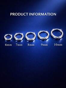 FOREVER QUEEN 1pc 925 Sterling Silver Smooth Surface Nose Ring 5-9mm, Petite & Lightweight, Suitable For Daily Wear, Parties, Banquets, Women's Nose Piercing Jewelry - Single Nose Ring - View 2