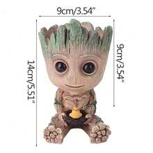 5cm Handmade Miniature Cartoon Groot Sculpture, Desktop Decor Craft, Home Office Display Ornament - M - View 8