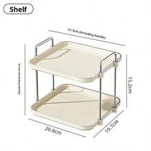 1pc New Luxury Double-Layer Cold Water Dispenser Stand, Desktop Juice/Beverage Organizer Rack With Faucet, Drink Chiller Bucket, Beverage Dispenser - Beige - View 15