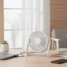 Well Home USB Table Fan Ø14.5x11.5cm In Matte White - White - View 7