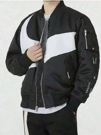  Nike Sportswear Swoosh Therma FIT Reversible Loose Woven Flight Jacket, Unisex DD6056-010