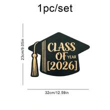 Decoraciones para fiesta de graduación 2026, 1 set de gorra de fieltro, trofeo, pergamino de diploma como accesorios para fotos - graduado - Ver 7