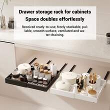 1-2 Pack Extendable Cabinet Organizers, Pull-Out Drawers For Cabinets, Rail Drawers For Kitchen Cabinet Organizers - 白色 - 查看 4