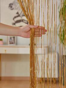 Sparkling Silver Door Curtain, Decorative Door Curtain For Weddings, Door Curtain With Tassels And Room Divider (100 Cm X 200 Cm) - vàng - Xem 3