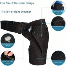 Adjustable Shoulder Strap Pad, Unisex, Comes With Heavy Duty Sports Strap - Black - View 4