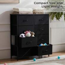 2026 Popular 8-Drawer Dresser Fabric Storage Tower, Sturdy Chest Of Drawers With Steel Frame & Wood Top, Multi-Functional Bedroom Drawer Organizer For Closet Living Room Hallway Nursery, Spacious Clothing Storage Cabinet For Home Organization (Black), Ideal Modern Furniture & Spring & Summer  Gift - màu đen - Xem 9