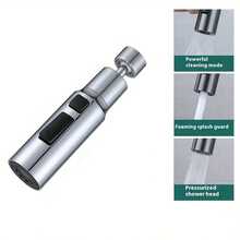 三合一防溅厨房浴室水龙头，360°旋转，三种出水模式，适用于厨房和淋浴间，银色和黑色可选。 - A - 查看 6