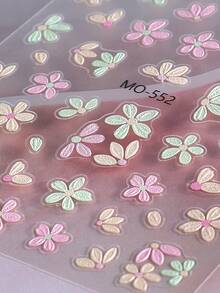 2 Stücke/Set bunte Frühlings-Blumen Nagelkunst Sticker, 5-Blüten Gänseblümchen Nail Decals in Weiß, Pink, Blau, Grün, Gelb, süße japanische Stil Nail Salon Accessoires für Frauen - Verschiedenfarbig - Übersicht 5
