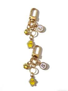 Personalized Coffee Cup Keychain Pendant With Initials And Thank You Message - Yellow Chick - View 5