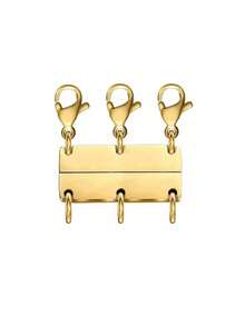 1pc 2-Layer/3-Layer Magnetic Gold/Silver Buckle, Magnetic Necklace Extension Connector Lobster Buckle Separator - Gold - View 10