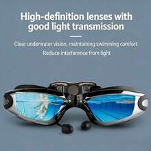 6PCSHigh-Definition Racing Swimming Goggles, Anti-Fog And Waterproof, Men's And Women's Non-Prescription Silicone Waterproof Swimming Goggles Set - A - View 6