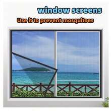 DIY Self-Adhesive Anti-Mosquito Mesh Screen For Kitchen, Bedroom, All Seasons, Home Window Use, Handmade Decoration, Black Mesh With Black Edges, Breathable Anti-Insect Net - Black Mesh Window Screen - View 9