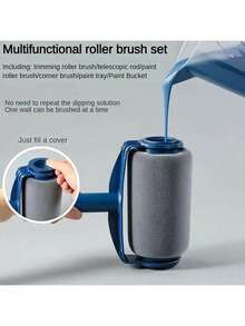 6pcs/Set Home Painting Roller Kit With Extension Pole - Large Self-Priming Roller, Suitable For Latex And Wall Paint, Achieve Smooth And Even Coating, Paint Roller, Easy To Use - 6pcs/set - View 5