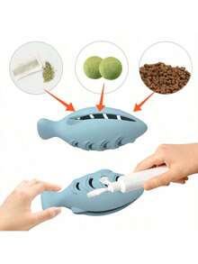 1个宠物鱼形慢食喂食器玩具，猫咪自娱自乐玩具，带猫咪自娱球内胆，耐啃咬磨牙，猫咪零食分配器玩具 - 多色 - 查看 5