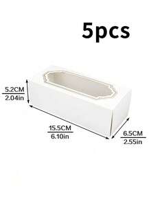 5pcs/10pcs Korean Style Gold Foil Macaron Packaging Boxes, 5/10 Drawer Style Transparent High-End Green Bean Cake, Chocolate Box, Macaron Packaging Box With Window, Simple And Elegant Baking Pastry Box - View 15