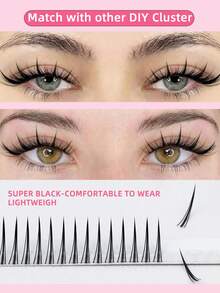 12排228片优质A字型尖刺漫画簇状DIY假睫毛，0.07 J D卷度，8-15mm下睫毛6-7mm，自然纤细，适合动漫角色扮演和亚洲风格，单根假睫毛，适用于日常、派对、化妆等场合。 - 查看 2