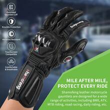 A Pair Of Long Motorcycle Gloves For Racing, Touchscreen Gloves, Winter Off-Road Protective Racing Gloves, Available In M, L, XL Sizes, In Black And White, Suitable For All Seasons - 黑色 - 查看 2