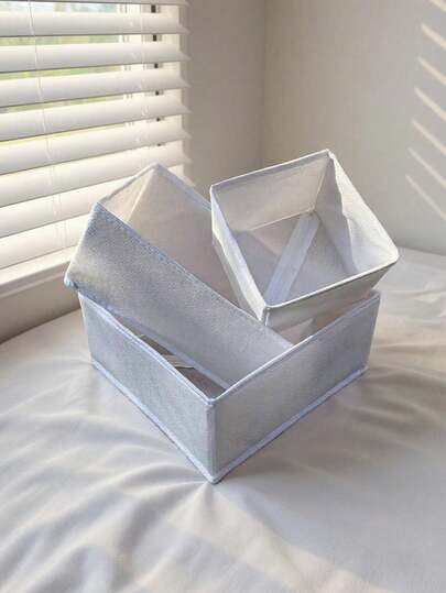 1/3/6pcs White Underwear Drawer Organizers, Keep Underwear Neat And Tidy - Foldable, Easy To Store - Suitable For Most Drawers And Wardrobes At Home And Dorm, Organizer Boxes For Clothes, Underwear, Socks, Bras And Scarves