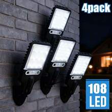 4pcs Solar Wall Lights, 320° Rotatable Emergency Lamps, 108 Solar LED Beads, 3 Modes, With Remote Control, Dusk To Dawn Motion Sensor LED Wall Lamps, Suitable For Outdoor Garden, Street, Porch, Patio, Fence, Deck And More, Solar Lighting And Decorative Lamps For Wedding, Party, Music Festival, Garden, House, Camping - Remote Control/Non-Remote Control Version Available - Black - View 4