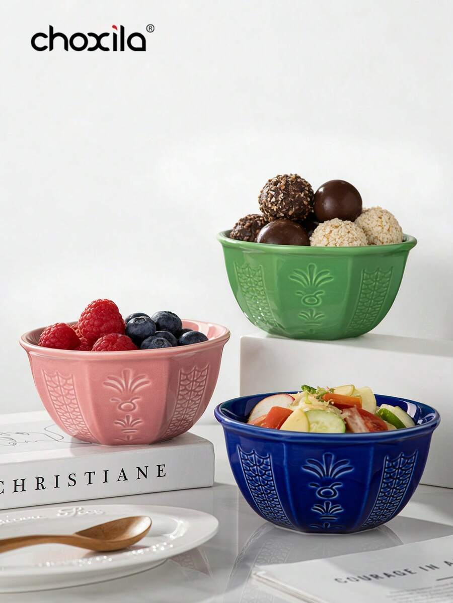 choxila 1 pieza Tazón para yogurt, ensalada de frutas y postre, taza de postre, plato, bandeja de servir, plato de hospitalidad, tazón de avena para el desayuno, con patrón de flor de coco/tulipán, adecuado para poner nueces, dátiles, frutas, ensalada de yogurt, apto para tienda de postres, té de la tarde, reunión familiar, Ramadán/Eid Al Adha/Día Nacional de Arabia Saudita - Tazón de postre - Ver 1