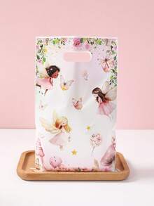 10/25/50 buc Pungi de cadou din plastic cu model floral cu zâne, Pungi de cadou cu tematică de zâne, Ambalaje pentru cadouri de ziua de naștere, Pungi de bomboane pentru mirese și mirese, Pungi de cadouri pentru petreceri baby shower, Ambalaje pentru bucătărie, Pungi de cadouri de ziua de naștere, Pungi pentru favoruri de petrecere - Baby Pink - Vizualizare 2