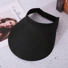 Three Pieces Adjustable Straw Hat With A Peaked Top, New Summer Fashionable And Neutral Foldable Wide-Brimmed Sun Hat, Casual Multi-Functional Bohemian Retro Street Elegant Style, Polyester Fabric, Spring And Summer Style - Multicolor - View 5