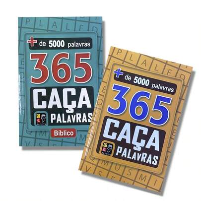 Kit 2 Livros - 365 Caca Palavras Mais De 5000 Palavras