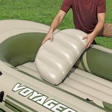 Bote Inflable Lancha Balsa Voyager X4 Con Remos 4 Personas - Verde Oliva - Ver 6