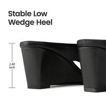 Women's Low Wedge Sandals  Dressy Square Open Toe Summer Beach Flip Flops Thong Heeled Sandals Match Any Outfit Effortlessly - 黑色 - 查看 9
