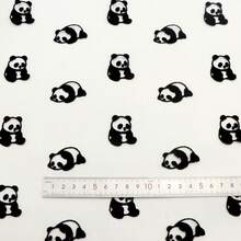 1pc Double-Sided Velvet Panda Animal Pattern Plain Mesh Gauze 100% Polyester Fabric | 62.99x19.68 Inch - Black Panda, Tulle Mesh With 3D Panda Pattern | DIY Bows, Party Capes & Photo Backdrops - Default - View 3