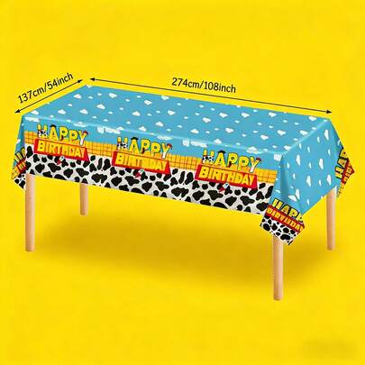 Milk-Themed Tablecloth Party PE Disposable Oil-Proof Table Cloth