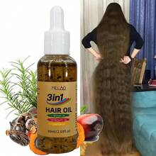 MELAO 三合一护发油套装，含巴巴苏油、迷迭香油和蓖麻油，适用于干性及毛躁发质，抚平毛躁，令秀发极致亮泽柔顺，滋养修护，天然香氛，60毫升/2.03液盎司 - 60毫升 - 查看 2