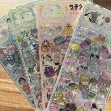 可爱透明动物贴纸 4 片装 闪亮装饰贴纸 适用于剪贴簿、笔记本、文具 - 4張 - 查看 2