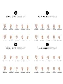 10片手工美甲贴纸，粉色猫眼图案，饰以银色星星和金色箔片，椭圆形，适合春夏婚礼、情人节、音乐节等场合，包含胶水和指甲锉，DIY美甲用品 - 淺粉色 - 查看 8