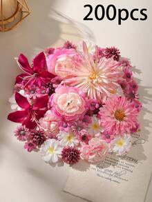 50pcs Artificial Flower Heads, Assorted Sizes, Daisy Flowers, Suitable For Wedding Crafts, Home Decor, Party Decoration - Hot Pink - View 12