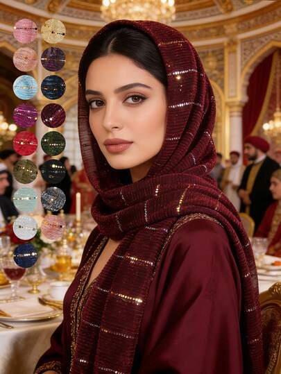 1pc Women's Lightweight Elegant Printed Scarf, Outdoor Sun Protection Neck Wrap, Chiffon Scarf For Spring, Autumn & Winter