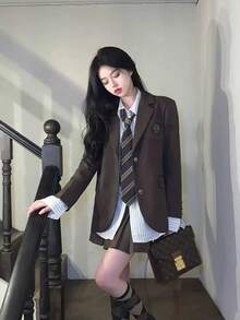 1条女士时尚街头风条纹休闲腰带（6厘米），英式学院风条纹针织领带，派对服装配饰，衬衫装饰，创意桌面摆件，生日惊喜，圣诞节，万圣节礼物，送给家人和朋友 - 彩色 - 查看 7
