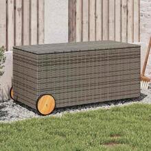 vidaXL Gartenbox Auflagenbox Kissenbox Kiste Gartentruhe Truhe Box Auflagenkiste Garten Poly Rattan 200x50x60cm Grau - xám - Xem 11
