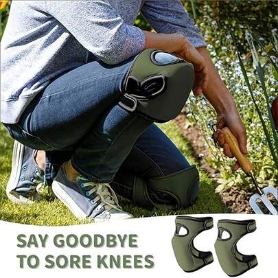 1 Cặp miếng bảo vệ đầu gối khi làm vườn - Chất liệu polyurethane thoáng khí mới, thích hợp cho chạy bộ, tập thể dục và các công việc quỳ gối.