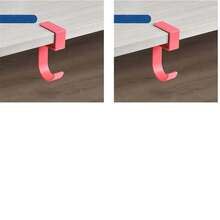 Gancho colgante lateral de escritorio con 5 formas, soporte desmontable para bolsos de estudiante/oficina, gancho de escritorio, organizador de almacenamiento de oficina - Multicolor - Ver 22