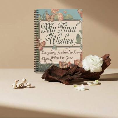 1pc Essential End Of Life Planner - Clear My Final Wishes Organizer Notebook With Insurance Information, Property Logs, Financial Records, Data & Documents Sections, Personal Letters & Apologies Pages, End Of Life Care Plan & Last Words Journal, Spiral Bound Comprehensive Planning Notebook For Adults & Seniors For Legacy Planning & Family Peace Of Mind