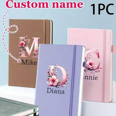 2D 1pc Personalized A5 Strap Notebook, Meeting Minutes Notebook With Skin-Feel And Color-Changing PU Material Cover, 200 Inner Pages, A5 Work Memo Pad, Subject Notebook, Thickened Business Office Notepad, Diary, Suitable For Back-To-School