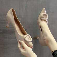 Women's Pointed Toe High Heel Shoes, New Arrival Spring/Autumn Versatile Sexy Thin Heel Slip-On Pumps, Black - Apricot - View 3